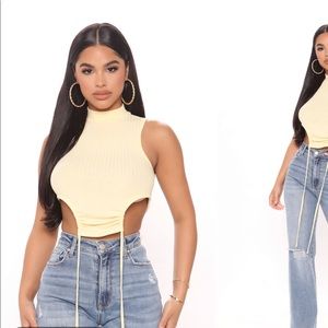 FASHION NOVA black RIBBED TANK TIES ON THE SIDES